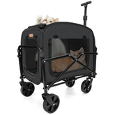 Lekereise extra large pet carrier with wheels front view highlighting stable easy-rolling design