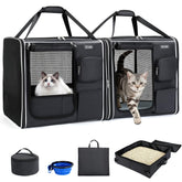 Lekereise large cat carrier soft-sided 28x13x13, ready for travel