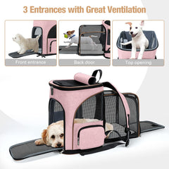 Lekereise pet carrier backpack showing side pockets for storage