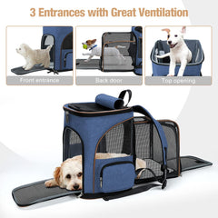 Lekereise side pockets and safety leash keeping supplies accessible and pets secure