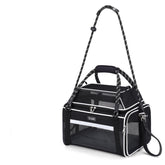 Lekereise top expandable carrier underseat shows compact airline travel and cozy pet space.