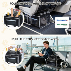 Lekereise top-expandable pet carrier side mesh breathability for visibility and airflow.