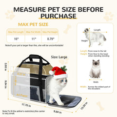 Lekereise top-expandable pet carrier top-expandable design for extra space during travel.