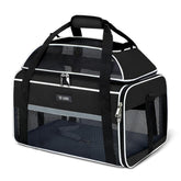 Lekereise top-expandable pet carrier underseat outer view shows airline-ready design