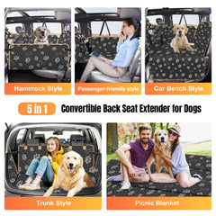 Lekespring dog car seat cover back seat extender with mesh window eases travel