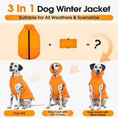 LeleTail medium dog jacket back zipper ensures easy, secure on/off during play.