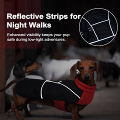 LeLePet dachshund coat harness hole enables easy leash attachment