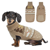 LeLePet dachshund sweater front view with warm cozy fit.
