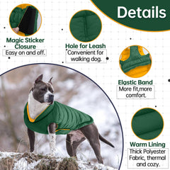 LeLePet dog coat adjustable magic strap ensures secure, easy fit.