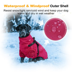 LeLePet dog coat built-in harness keeps leash ready during adventures.