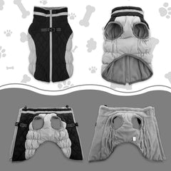 LeLePet waterproof harness-built coat offers secure leash attachment for active dogs.