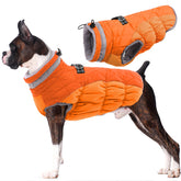 LeLePet waterproof-warm-fleece coat close-up shows durable fabric and snug lining for cold days.