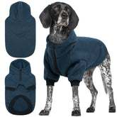 LeLePet dog hoodie close-up shows soft fleece lining for warmth.