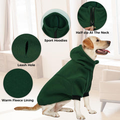 LeLePet dog hoodie side view demonstrates flexible fit for active dogs.