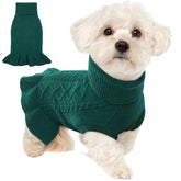 Lelepet dog sweater Christmas turtleneck on model enhances festive style