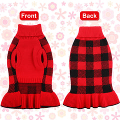 LeLePet soft-knit dog sweater dress shows comfortable stretch for easy wearing.