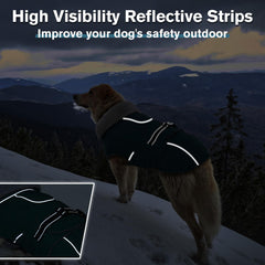 LeLePet warm dog coat side profile with leash hole