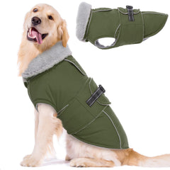 LeLePet warm dog coat with waterproof fabric protects large dogs on wet walks