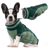 Lelepet warm dog winter coat in teal green keeps small dogs cozy outdoors
