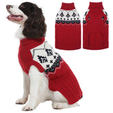 LeleTail Christmas dog sweater red M front view for cozy festive warmth on chilly walks