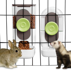 Lemtrflo hanging automatic food dispenser saves space in small cages for tidy feeding.