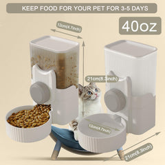 Lemtrflo rabbit feeder shows dimensions 8.3 x 8.3 x 4.7 inches and 40 oz capacity