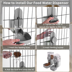 Lemtrflo rabbit water dispenser clip secured to cage for reliable hydration.