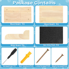 Lenwen cat wall steps wood material detail shows sturdy rubber wood for daily activity