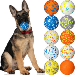 Lenwen dog toy ball 10-pack in assorted colors for engaging fetch and chew sessions.