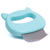 Leos Paw shell comb mint closeup showing gentle hair removal for calm grooming.