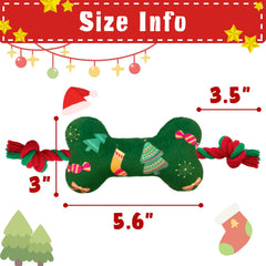 Lepawit Christmas dog toy rope-tug close-up shows durable cotton rope for tugging.