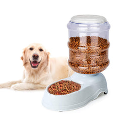 Leptzoa automatic dog feeder 3gal front view showing continuous feeding for large dogs