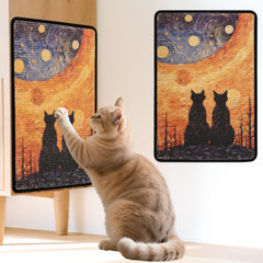 lesissmer sisal cat scratcher mat wall mount with starrynight design for space-saving play