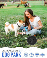 Lesotc dog water bottle extended strap for hands-free carrying on trails