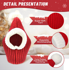 Less bad Lifeunion Christmas dog hat knit closeup shows cozy fabric