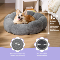 LE SURE Lesure calming large dog bed with non-slip base for stable resting on floors.