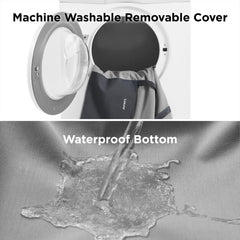 LE SURE Lesure booster seat with clip-on leash enables secure trips.