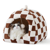 LE SURE Lesure cat bed cave front view shows cozy retreat for indoor cats.