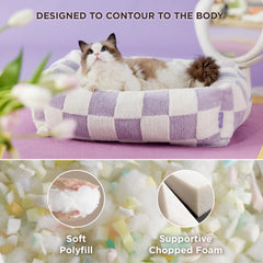 LE SURE cute dog bed rectangle open cover shows removable cover for easy washing