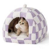 LE SURE Lesure cute cat bed purple 2-in-1 setup for cozy naps.