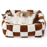 LE SURE cute dog bed rectangle offers corner support for small dogs and cats