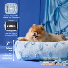 LE SURE dog bed with orthopedic-fill for stabilizing joints.