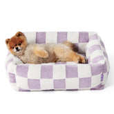 LE SURE dog bed rectangle top view showing orthopedic corner support for small dogs