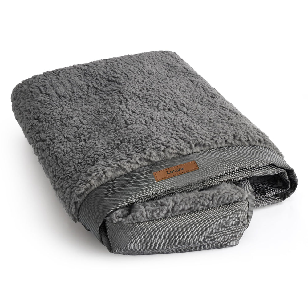 LE SURE XL dog bed cover plush sherpa top for warm comfort