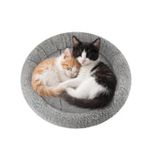 LESYPET round cat bed front view promotes cozy indoor lounging.