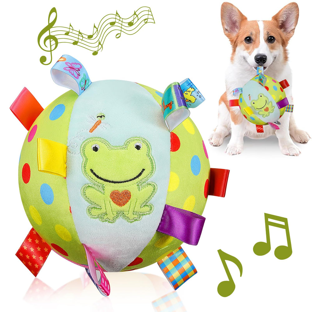 Letalong dog squeaky plush toy with bell for interactive play and sound cues.