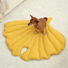 Letalong leaf design shown as stylish, cozy pet mat for living spaces