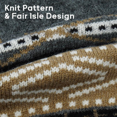 LETSQK fair isle knit detail on the dog sweater with faux mink accents