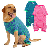 Levibasic dog pajamas pink-green striped for daily comfort and style