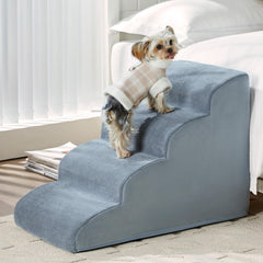 LEXTRO dog steps for bed 4-steps assembled provides stable ascent for pets